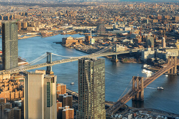 Fototapeta na wymiar New York City Bridges Aerial View