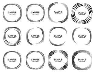 Lines in Circle Form . Spiral Vector Illustration .Technology round. Wave Logo . Design element . Abstract Geometric shape .