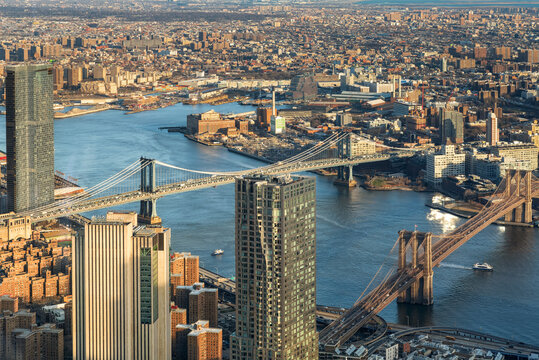 New York City Bridges Aerial View