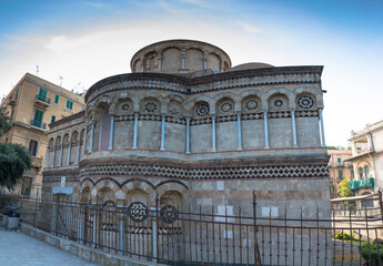 Fototapeta premium Views of the Church of the Santissima Annunziata dei Catalani, Messina, Sicily, Italy