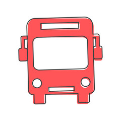Vector illustration  bus to transport people cartoon style on white isolated background.