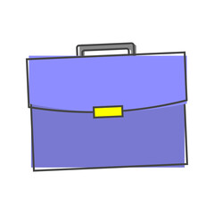Briefcase icon. Business bag cartoon style on white isolated background.