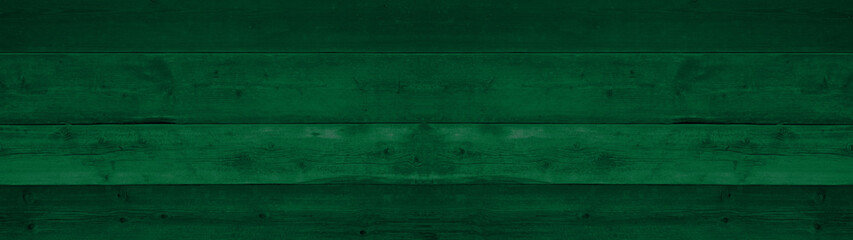 Abstract grunge old dark green painted wooden texture - wood background panorama long banner