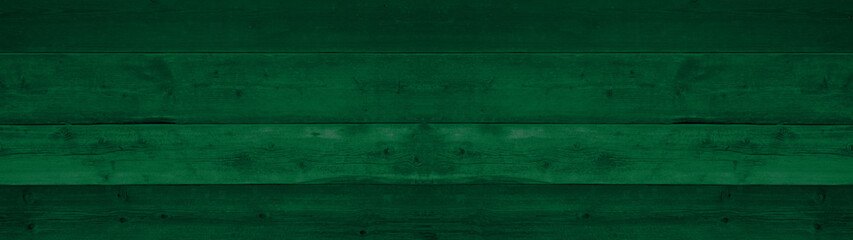 Abstract grunge old dark green painted wooden texture - wood background panorama long banner