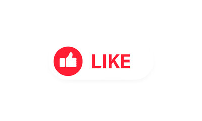 Like icon. Thumbs Up. Symbol in flat style with shadow. Button for social networks, internet forums, news sites and blogs. Vector on isolated white background. EPS 10.