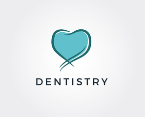minimal dentistry logo template - vector illustration