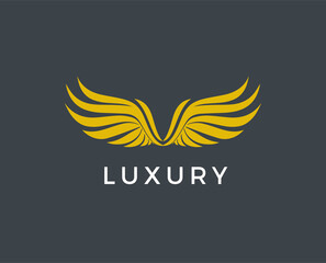 Fototapeta premium minimal v letter wing logo template - vector illustration