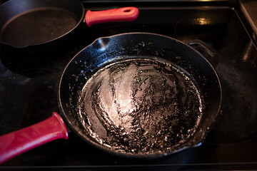 oiled pan on the stove
