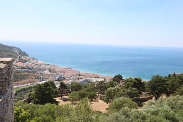 Obraz premium vista do castelo de Sesimbra, Portugal.