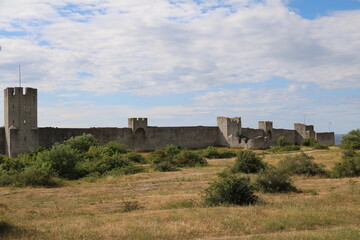 Historic medieval city wall of Visby on Gotland, Sweden
