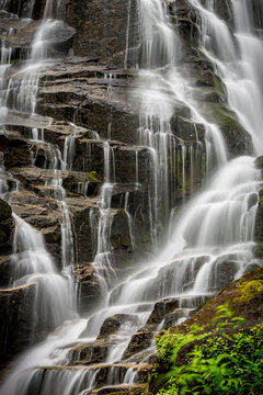 Gently flowing Estatoe Falls in Rosman, NC