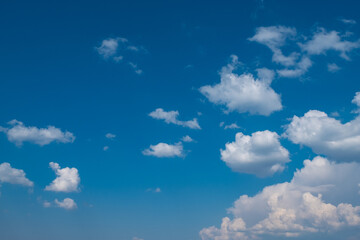 cumulus, clouds, blue sky, light beam, 