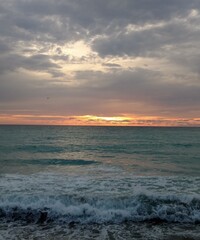 Beautiful Ocean Textures Waves and Foam at Sunrise