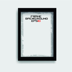 Blank Poster Template on Gray Wall . Vector Illustration .