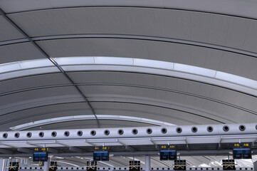 Abstract ceiling of the Pearson International Airport Terminal 1 Toronto Canada travel