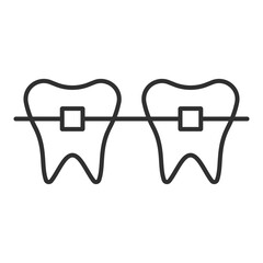 Dental braces icon isolated on white background. Vector illustration.