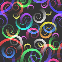 Vibrant Spiral Swirls Seamless Background