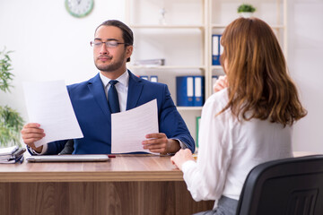 Business meeting between businessman and businesswoman