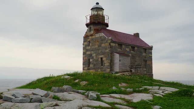 The historic stone lighthouse at Rose Blanche, Newfoundland and Labrador, Canada.