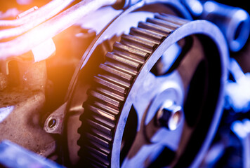 A fragment of the engine. Auto concept. Design background