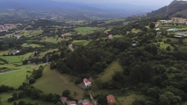 Romanesque Church. San Miguel De Lillo. Oviedo Asturias, Spain. Aerial Drone Footage
