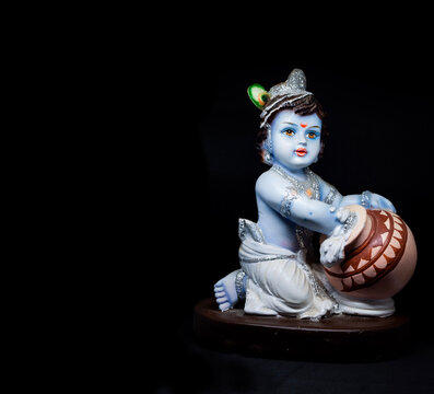 Cute and innocent idol of Hindu God Lord Krishna