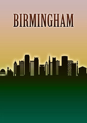 Birmingham Skyline Minimal