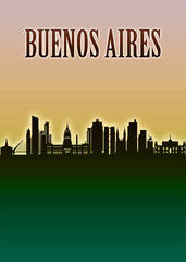 Fototapeta premium Buenos Aires Skyline Minimal