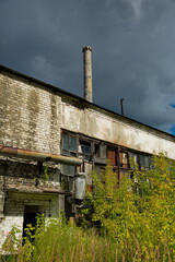 Fototapeta na wymiar Abandoned boiler room in the city of Pokrov, Vladimir region, Russia.