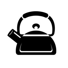Obraz premium Teapot steel vector icon simple black style. Laconic simple design for the application. Ideal for hot liquids