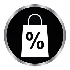 shopping bag on a black button