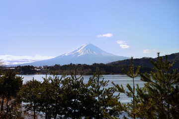 富士　富士山　山梨県河口湖付近の風景
