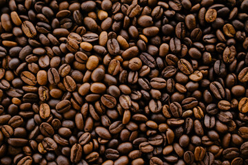 Fresh roasted dark roast organic coffee beans
