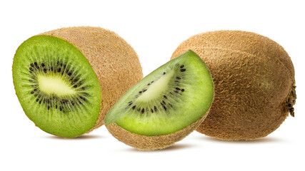 Fototapeta premium Fresh kiwi isolated on white background with clipping path
