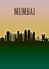 Fototapeta premium Mumbai Skyline Minimal