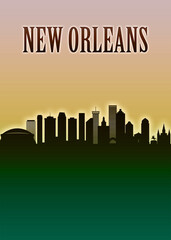 Fototapeta premium New Orleans Skyline Minimal