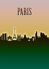 Paris Skyline Minimal