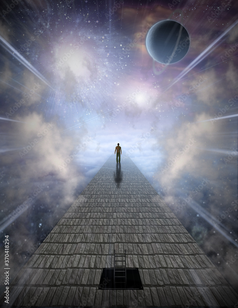 Canvas Prints mans journey of the soul. 3d rendering