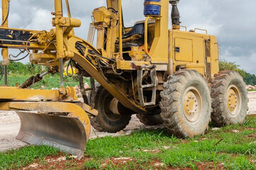 Rear Side Of A Motor Grader
