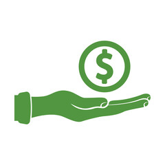 Coin in hand icon illustration vector design isolated