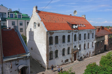 The old street of Vyborg and the medieval house