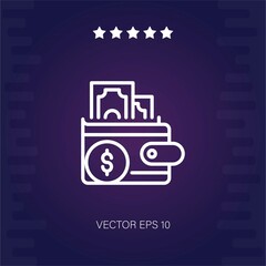 Obraz premium wallet vector icon modern illustration