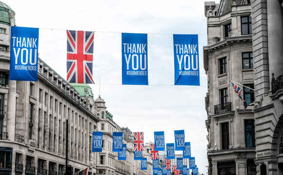 Public Thanks To British Medical Staff In Response To Coronavirus In London, UK