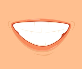 A sarcastic smile. Vector illustration in flat cartoon style.