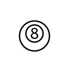 Vector flat outline 8 bowling ball isolated on white background