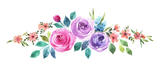 watercolor pink decor with roses