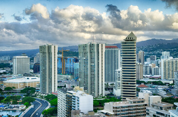 Fototapeta premium Honolulu Hawaii Beautiful Marina View