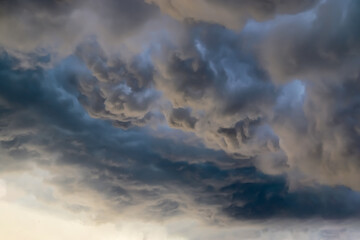 Stunning dark cloud formations right before a thunderstorm