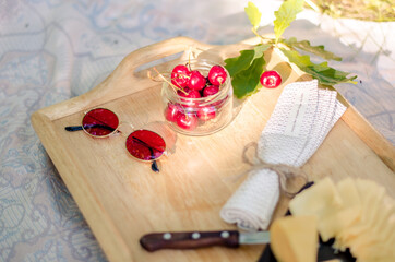 Summer picnic on the blanket