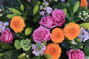 Orange and pink flower arrangement